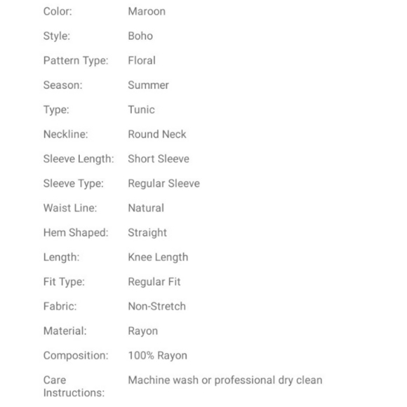 #26 Brand New Plus Maroon Tunic Dress - Picture 8 of 8